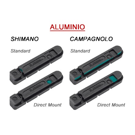 2 ZAPATAS ASHIMA INTERCAMBIABLES PARA LLANTAS DE ALUMINIO SHIMANO/CAMPAGNOLO